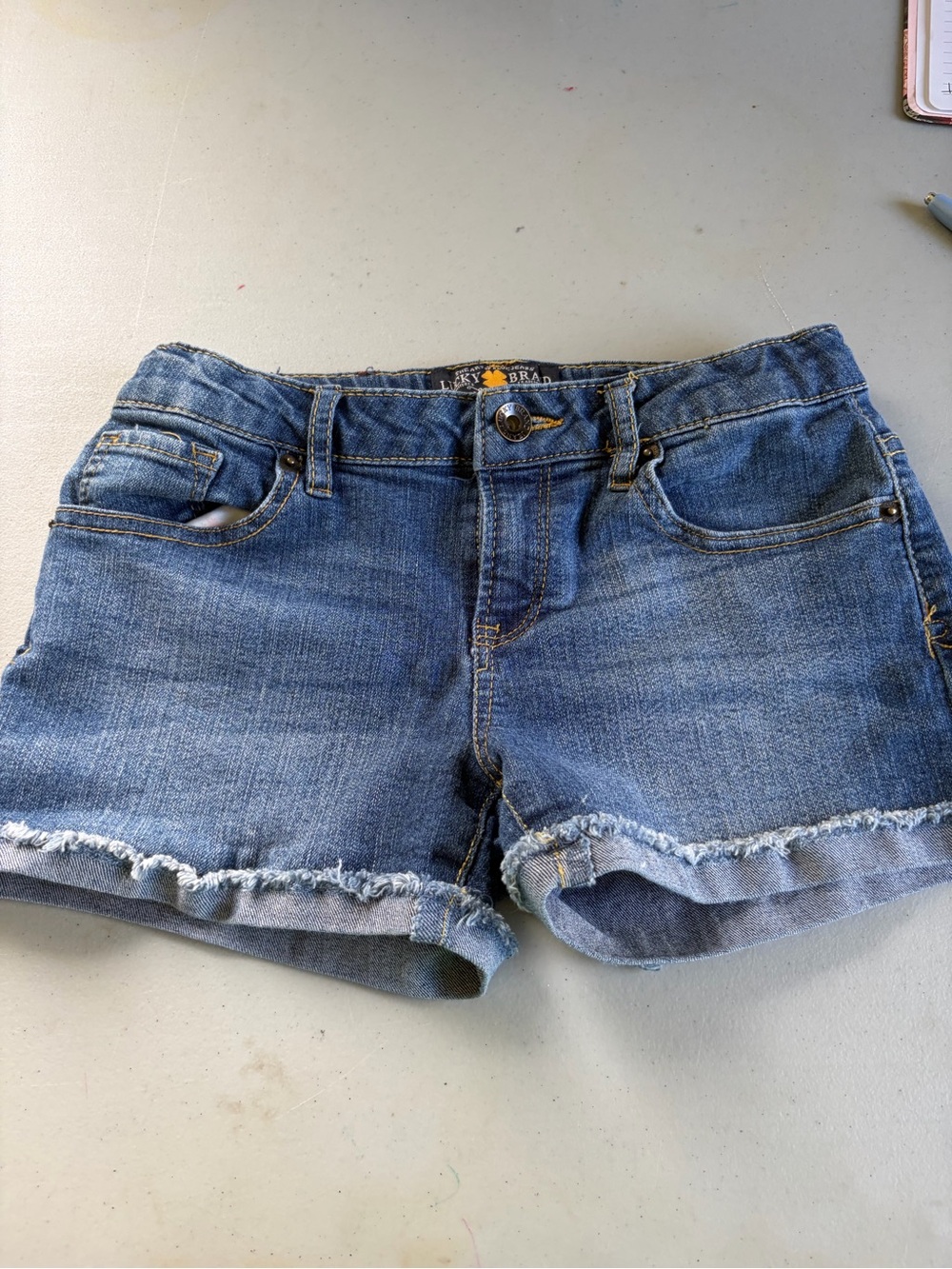 Lucky Brand Girls Riley Denim Shorts Size 12 Excellent Condition